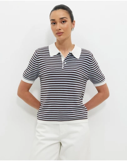 Calli - Talissa Knit Polo Top