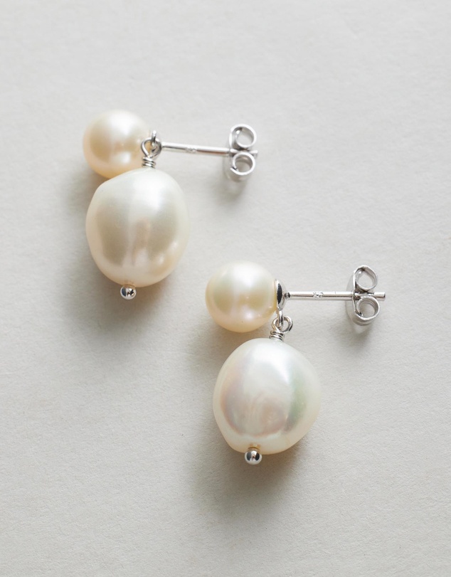 EL&RO Jewellery - Double Pearl Earrings