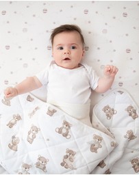 Living Textiles - Reversible Quilted Cot Comforter - Cuddly Bear