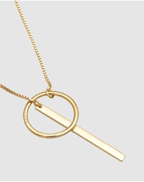 Elli Jewelry - Necklace Y-Chain Circle Rod Geo in 925 Sterling Silver Gold Plated