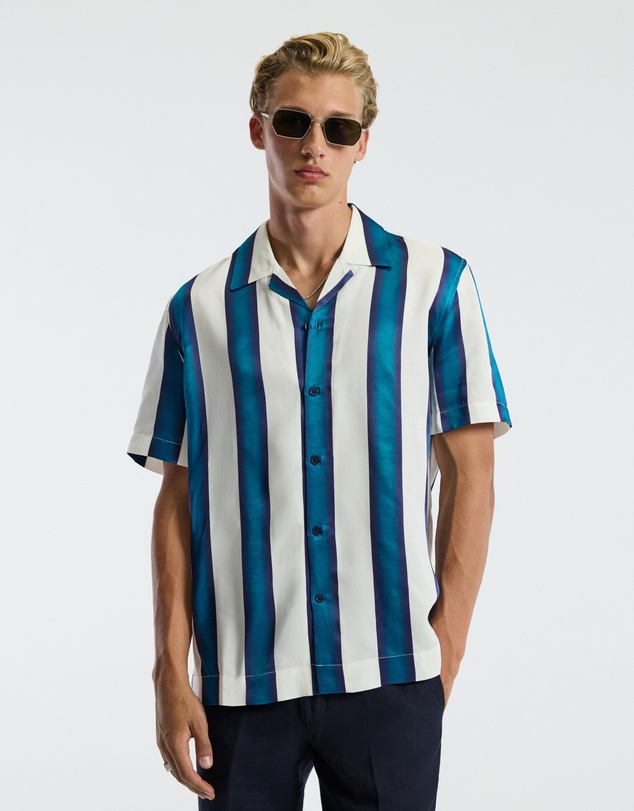 Calibre - Ombre Stripe Short Sleeved Shirt Pacific