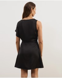 Atmos&Here - Alix Satin Tuck Mini Dress