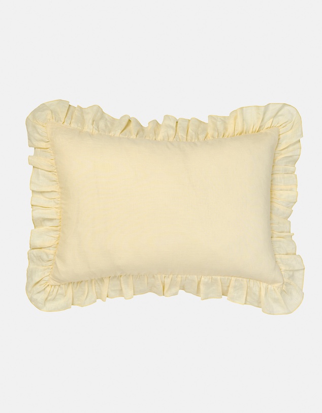 Linen House - Nimes Pure Linen Ruffle Filled Cushion
