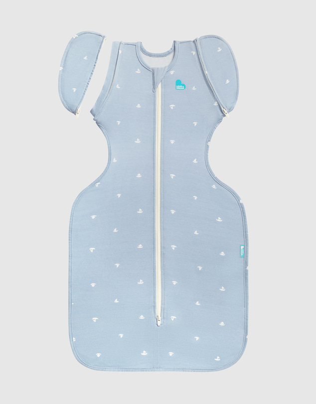 Love to Dream - Swaddle Up™ Transition Bag 1.0 TOG Viscose From Bamboo Boats Mist Blue