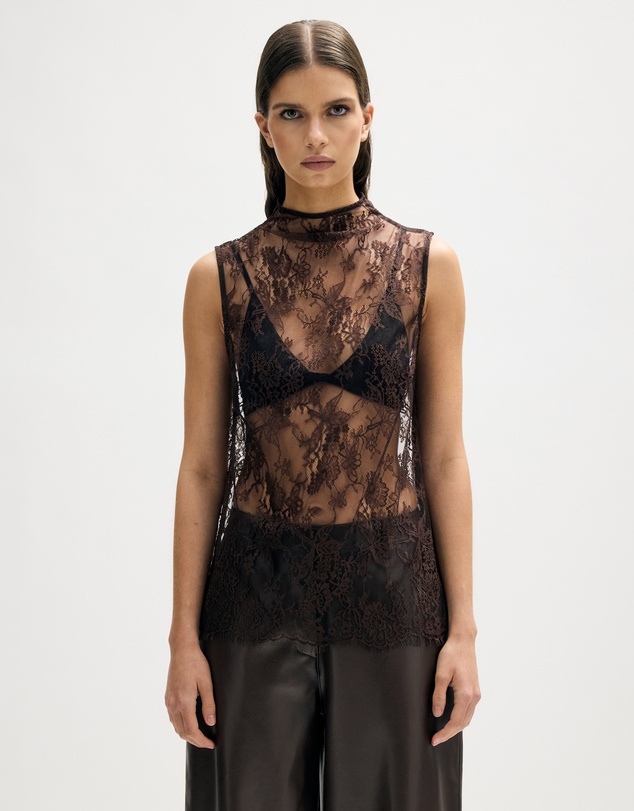 Minima Esenciales - Fenn Lace High Neck Top