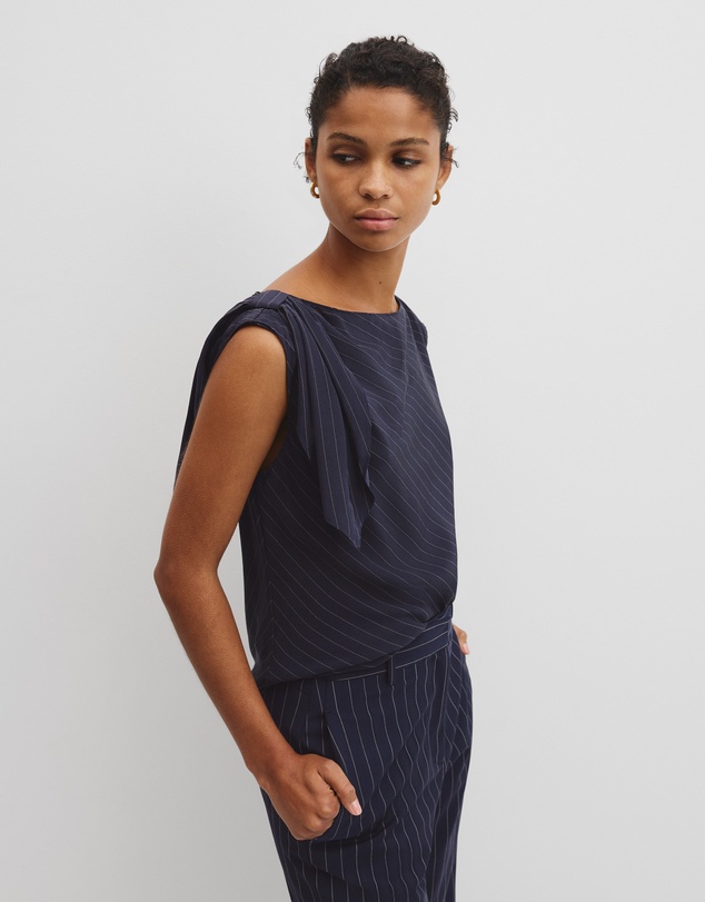 Country Road - Silk Tie Shoulder Top
