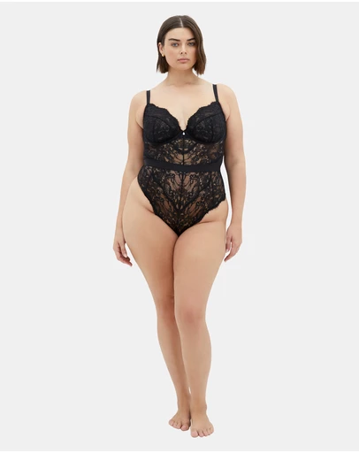 City Chic - Plus Size Josephine Bodysuit - black
