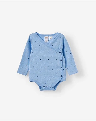 Cotton On Kids - Organic Cross Over Long Sleeve Bubbysuit