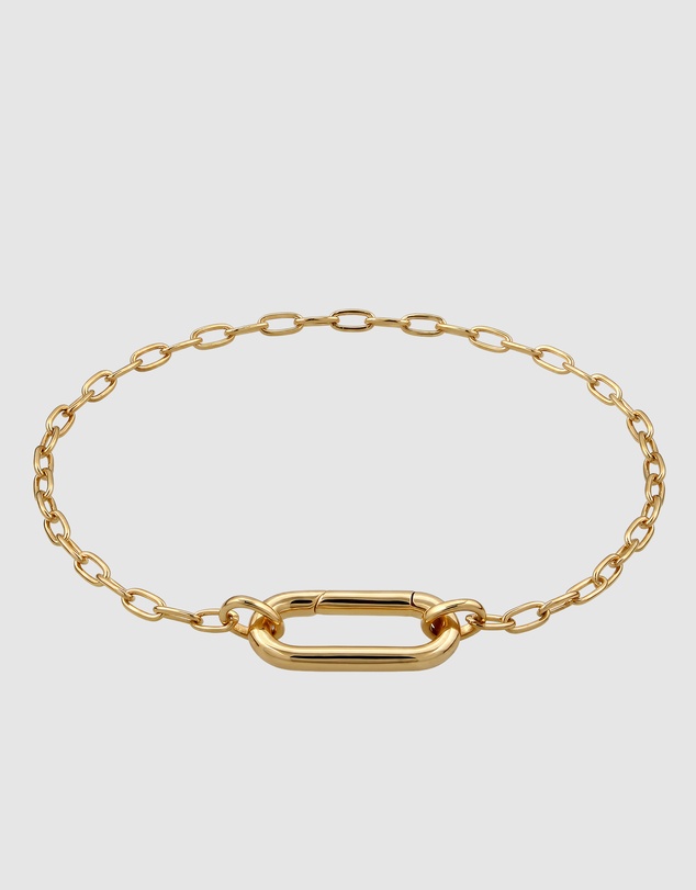 Elli Jewelry - Oval Link Charm Bracelet in Gold-Plated 925 Silver