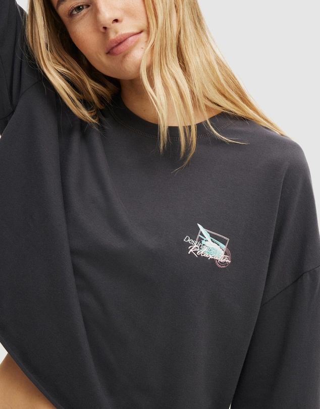 Cotton On Body - Departure Lounge Cropped LS Top