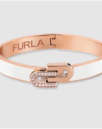 Furla - Furla Arch Double Rose Gold Tone & White Bangle