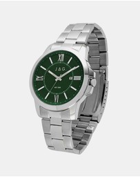 Jag - Xavier Mens Green Dial 44mm Silver Watch