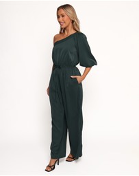 Petal & Pup - Hedda One Shoulder Jumpsuit - Emerald
