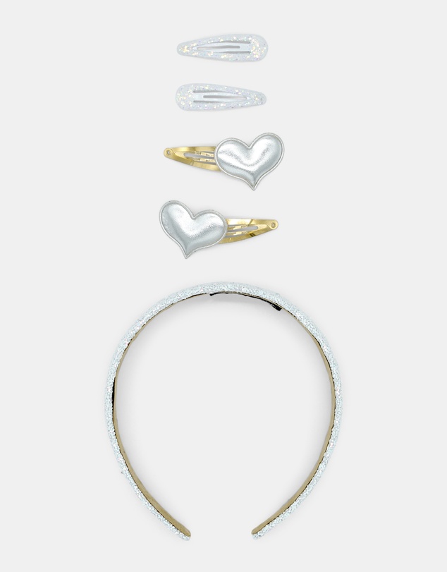 Morgan & Taylor - Holly Kids Hair Clip Set in Sparkling Grey Silver
