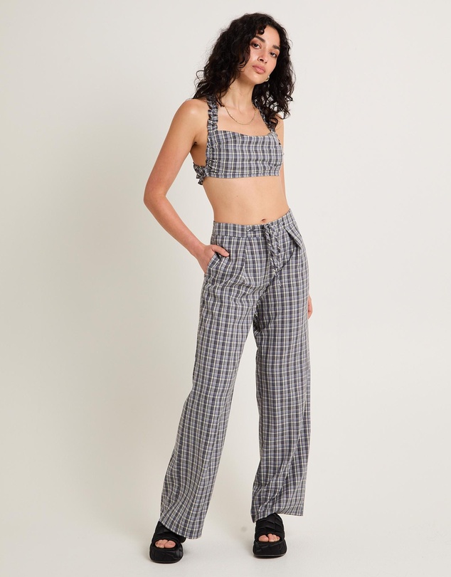 Subtitled - Dion Check Relaxed Belt Pants