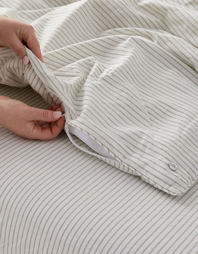 Sheet Society - Leo Washed Cotton Stripe Quilt Cover Set