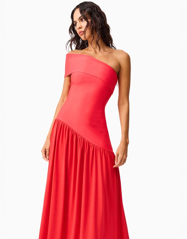 Elliatt - Jesselle Asymmetrical Gown in Coral