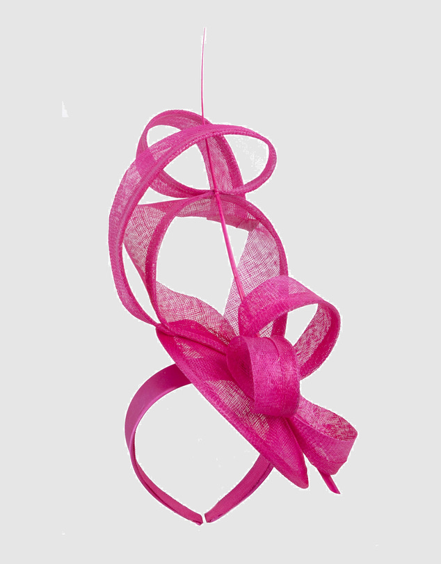 Max Alexander - Tall Fuchsia Sinamay Fascinator Headband