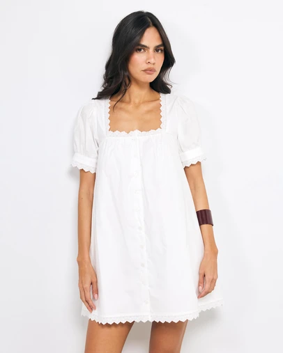 AERE - Sio Lace Trim Mini Dress