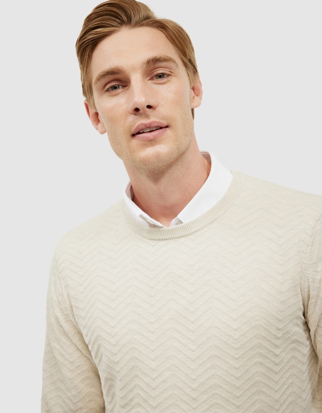 Politix - Lightweight Zig Zag Crew Neck Knit
