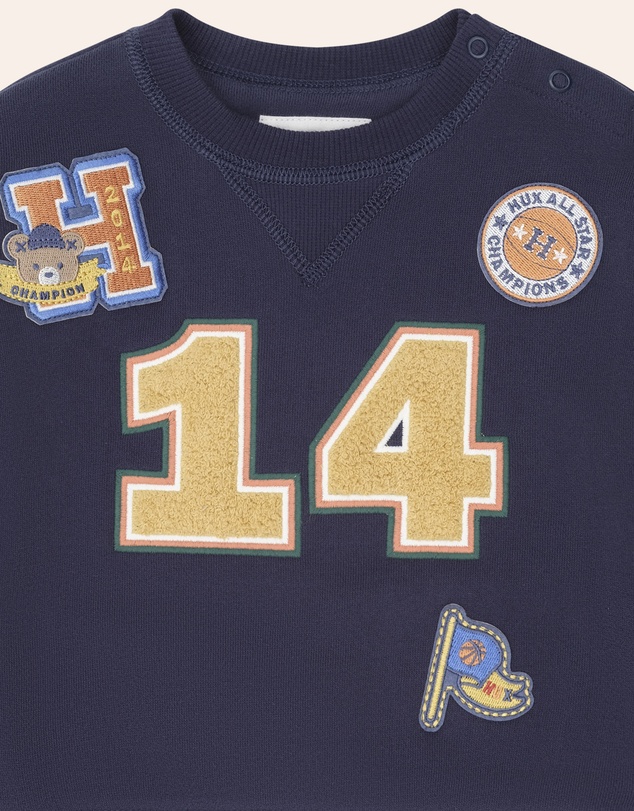 Huxbaby - Collegiate Patches Sweatshirt - Babies-Kids