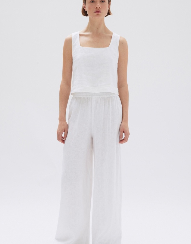 Revibe - Repaired Assembly Label Linen Womens Tops