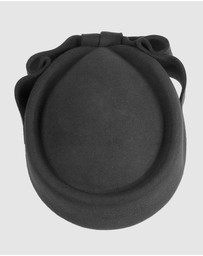 Max Alexander - Felt Black Pillbox Hat