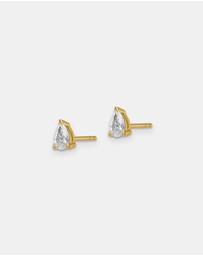 Zoe Olivia - 9K Gold Pear Lab Grown Diamond Stud Earrings