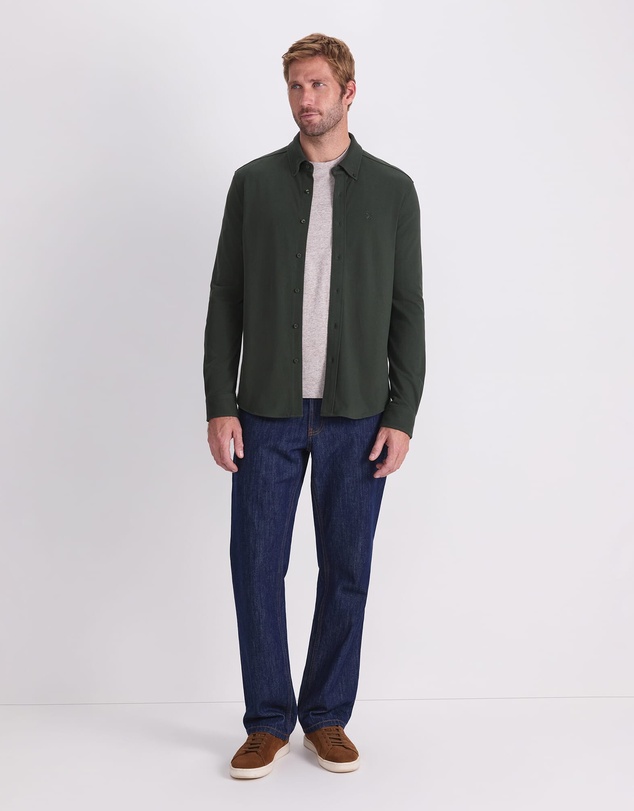 Sportscraft - Long Sleeve Pique Shirt