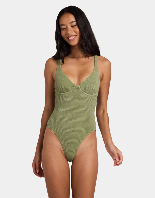 Billabong - Womens Crinkle Crush Ruby One Piece Swimsuit