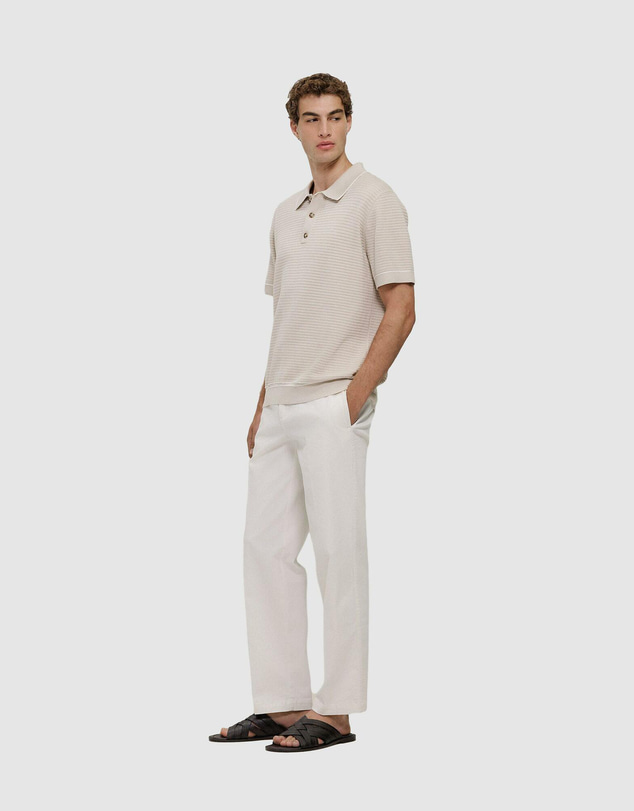 Trenery - Textured Cotton Tipped Knit Polo