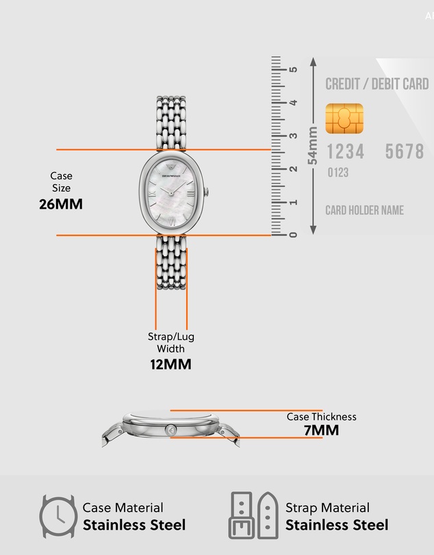 Emporio Armani - Silver Tone Analogue Watch