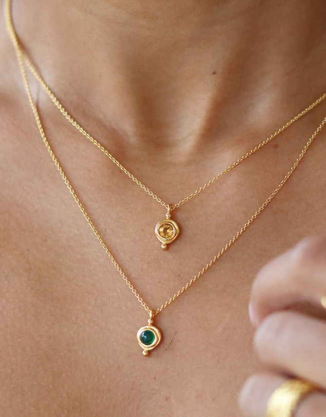 Ottoman Hands - November Birthstone Pendant Necklace