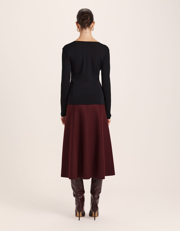 SABA - Coco Wool Ruched Long Sleeve Top