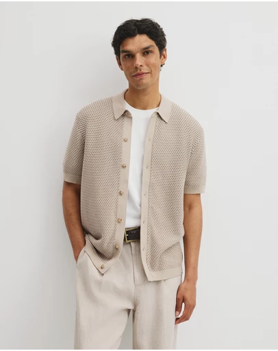 Country Road - Australian Cotton Jacquard Knit Shirt
