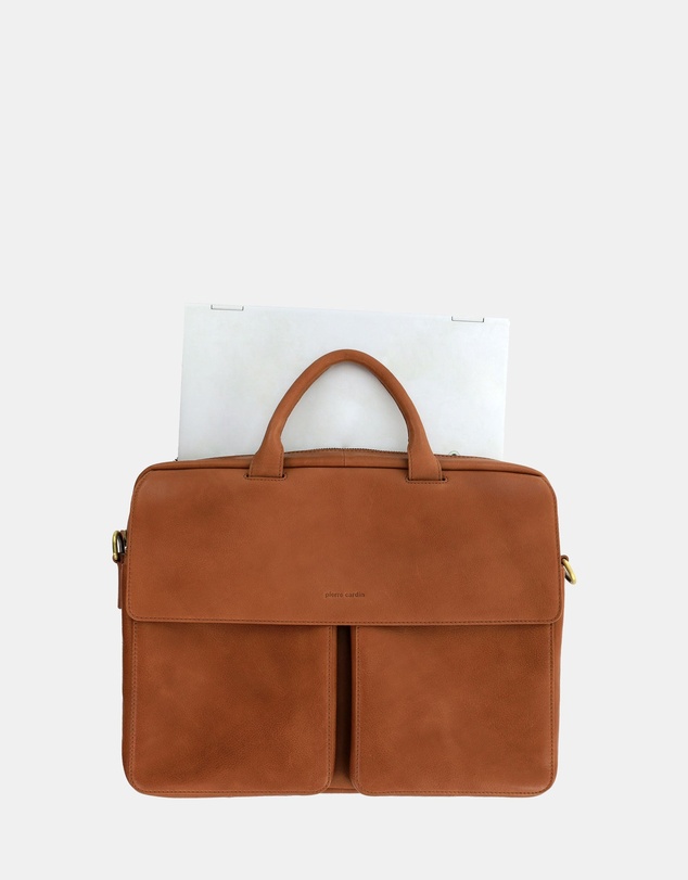 Pierre Cardin - Pierre Cardin Men's Leather Classic Messenger/Computer Bag