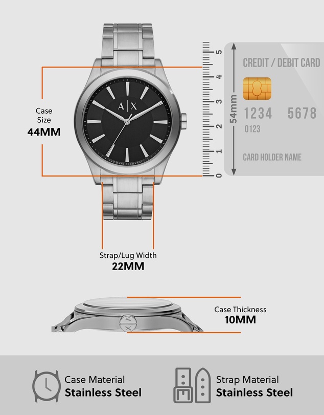 Armani Exchange - Silver Tone Analogue Watch