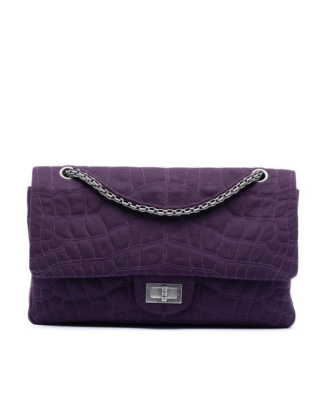 Pre-Loved by Azura Reborn - Pre-Loved Quilted Jersey Coco Croc Reissue 2.55 Double Flap 227