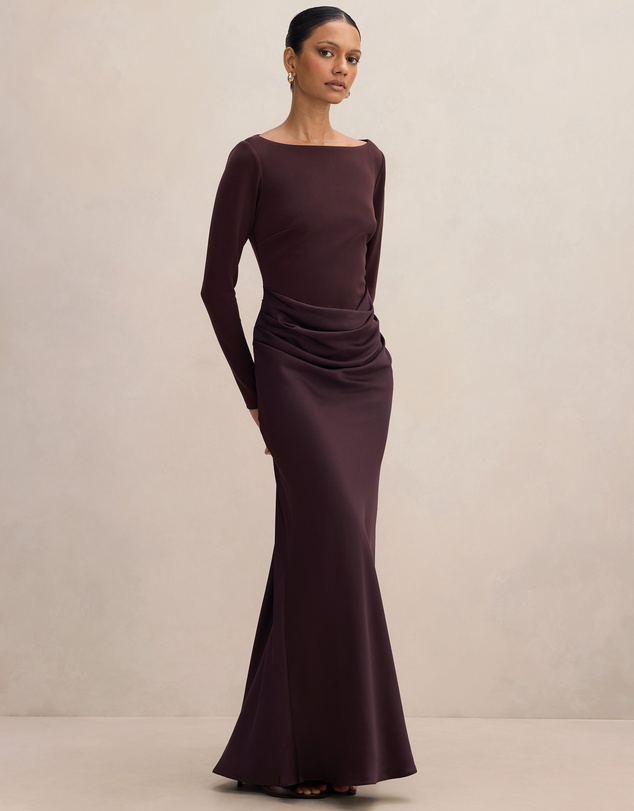 Forever New Petite - Briella Petite Boat Neck Drape Maxi Dress