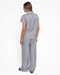 Petal & Pup - Melanie Pant Set - Charcoal Stripe