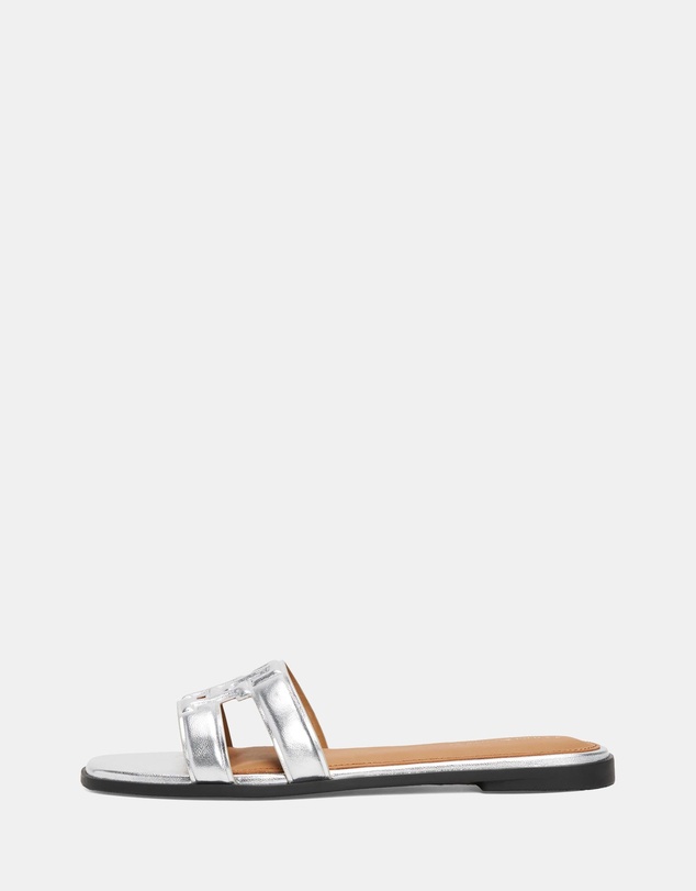 Tommy Hilfiger - Logo Strap Metallic Mules - Women's