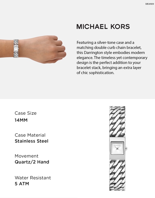 Michael Kors - Darrington Silver Tone Analogue Watch