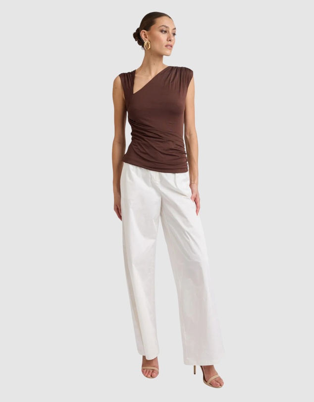 Honey and Beau - Lorena Asymmetrical Jersey Top