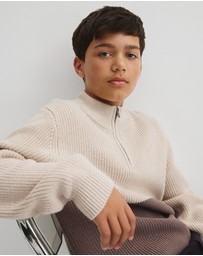 Country Road - Teen Australian Cotton Spliced Half Zip Knit