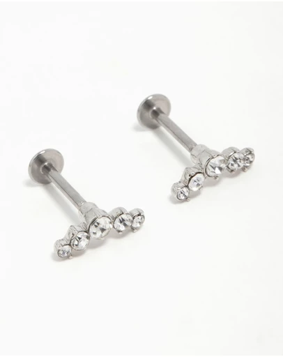 Lovisa - Surgical Steel Diamante Crawler Flat Back Earrings