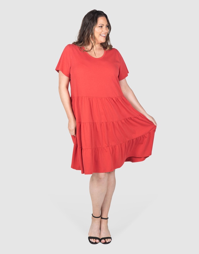 Love Your Wardrobe - Indie Jersey Tiered Dress