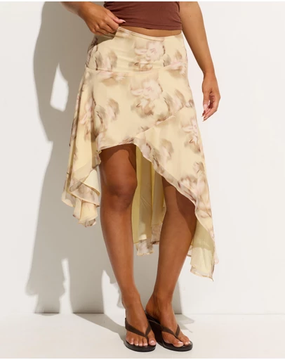 Dazie - Roma Chiffon Asymmetrical Midi Skirt