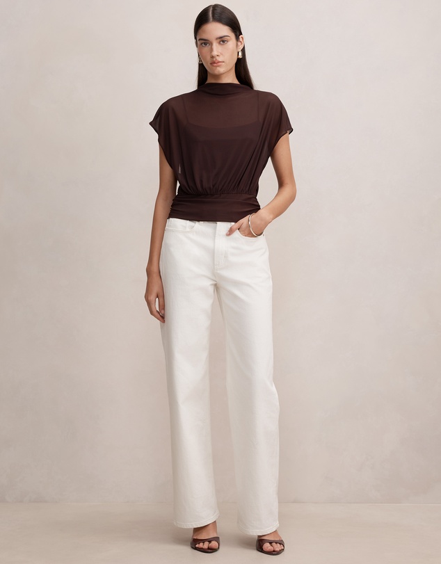 Forever New - Mattie Mesh Overlay Top