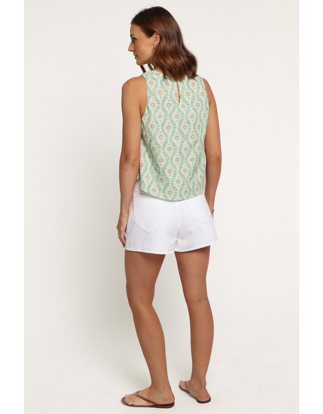 Petal & Pup - Stevie Aline Top - Green Pink Geo