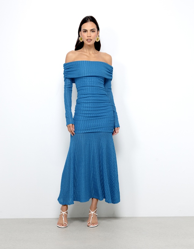 AERE - Valentina Off Shoulder Midi Dress